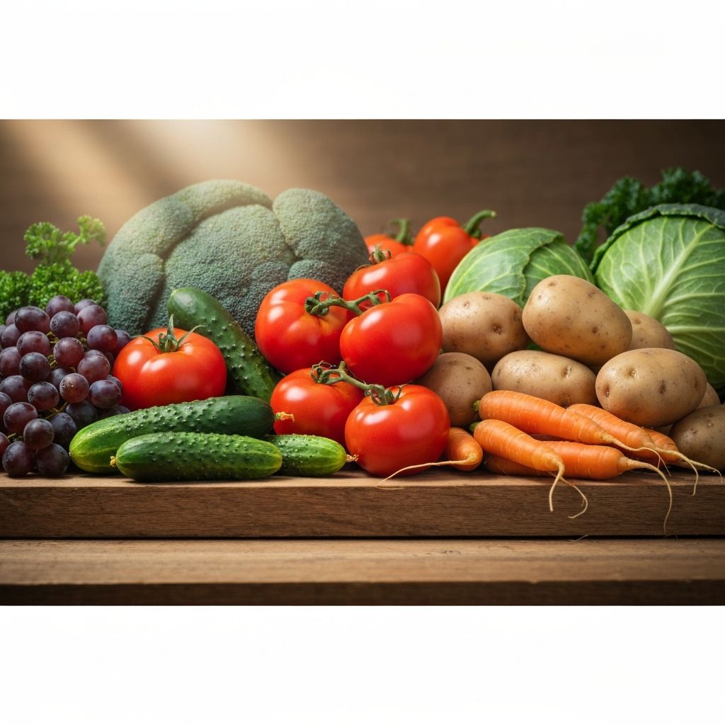 Fresh vegetables and fruits
